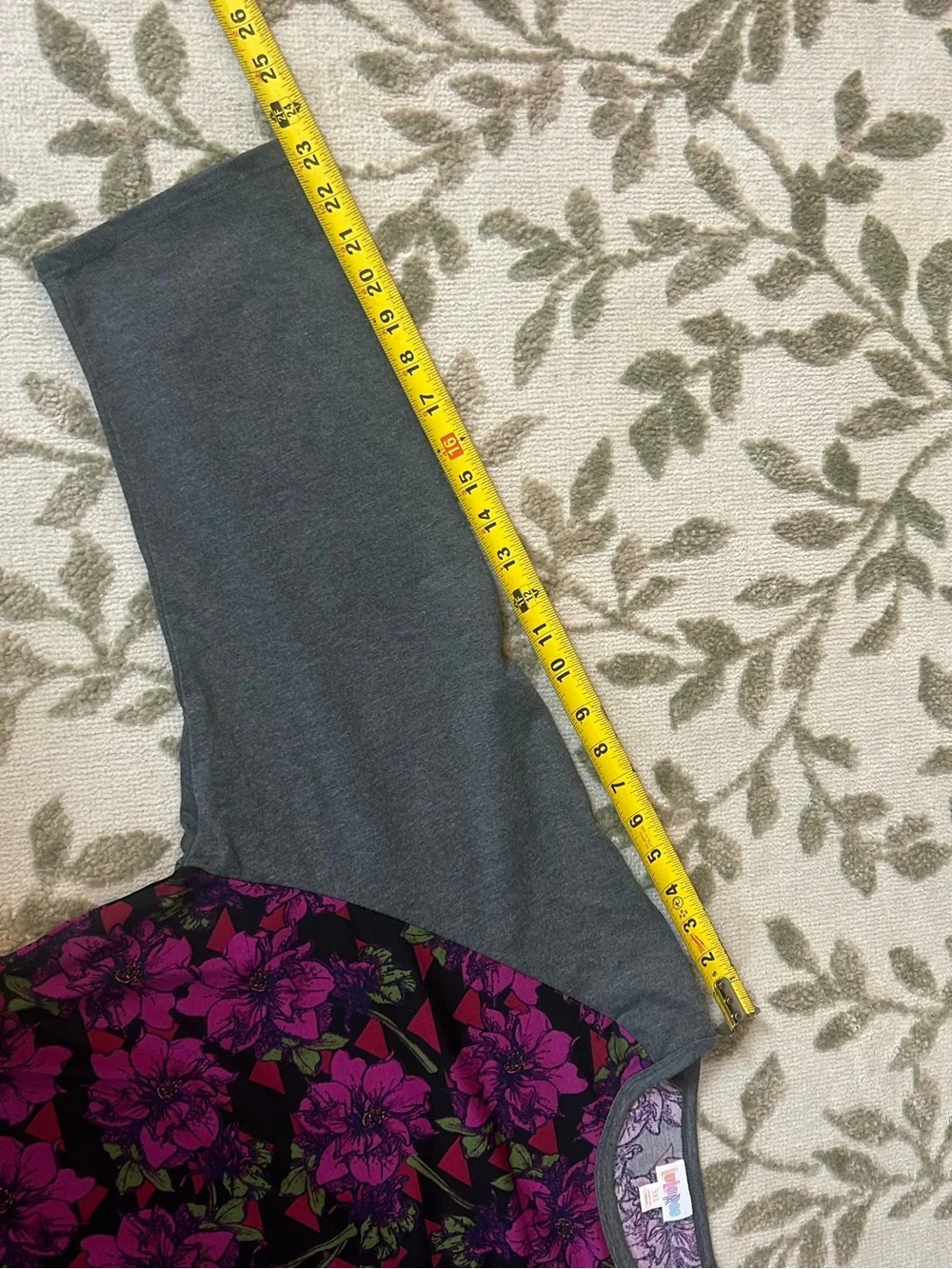 LuLaRoe Womens 3XL Floral Knit Raglan 3/4 Sleeve Round Neck Tee-NWT